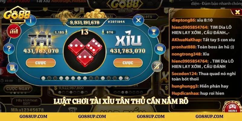 Luật chơi tài xỉu tân thủ cần nắm rõ